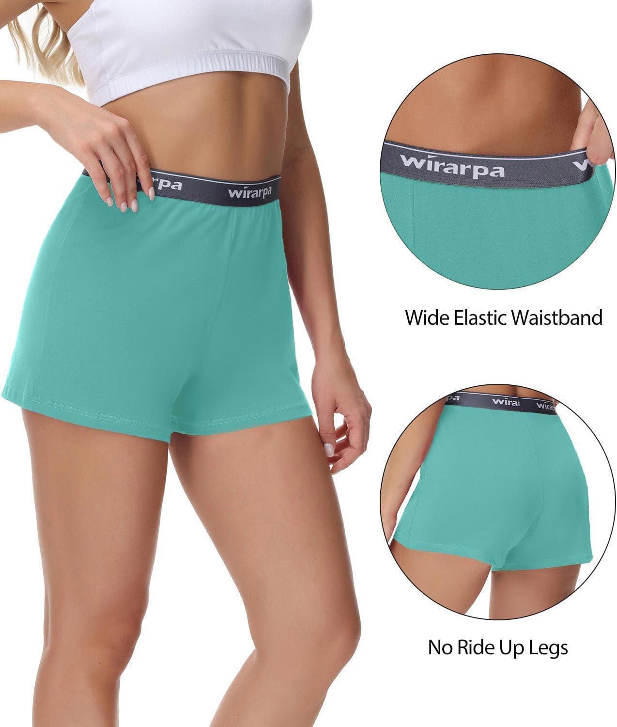 Detalle de wirarpa Kurze Schlafhose Damen Baumwolle – weiche, bequeme Pyjamahose im 3er Pack