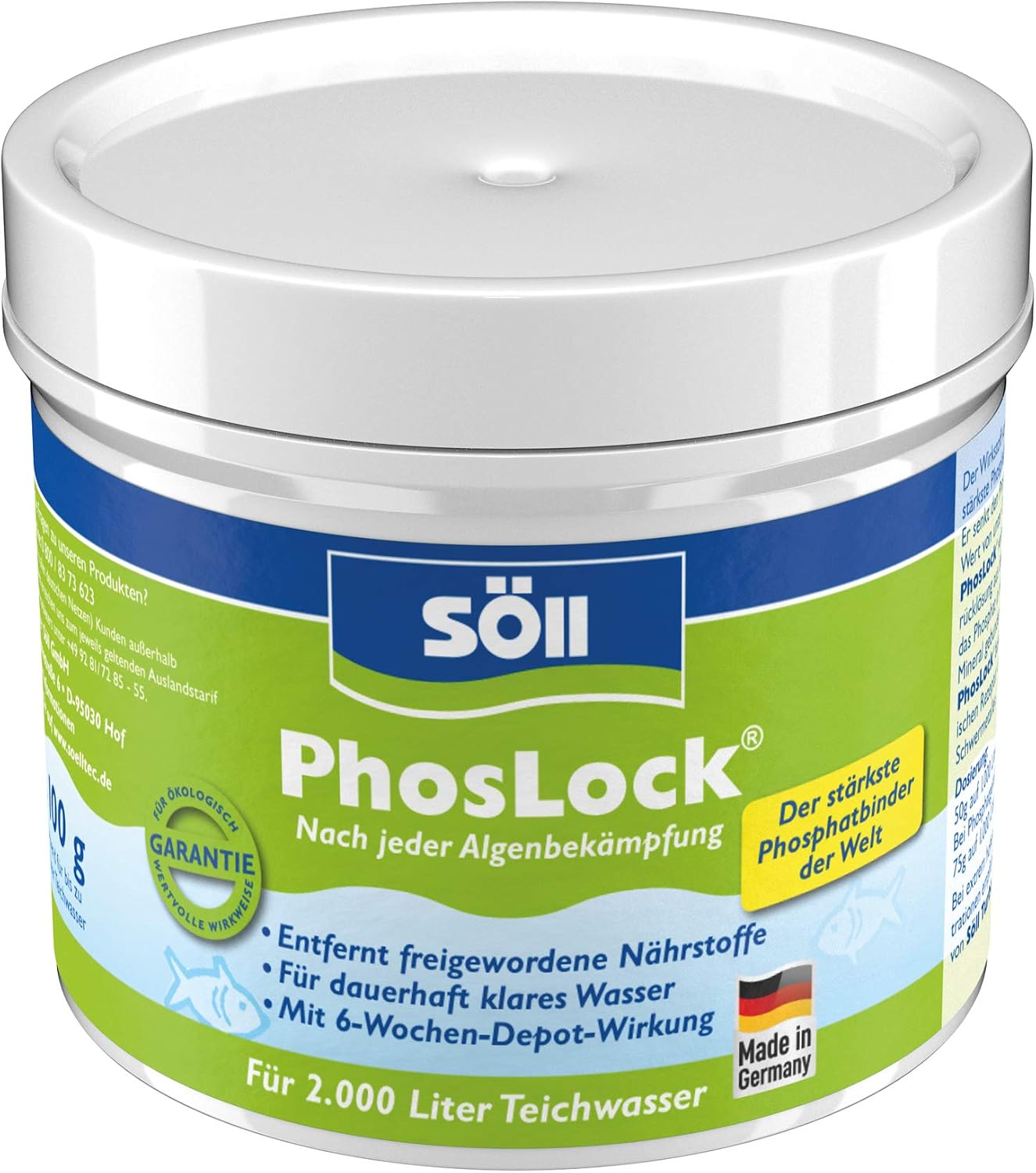 Detalle de Söll PhosLock 100 g – Ganzjährig aktive Phosphatbindung zur Algenvorbeugung im Teich