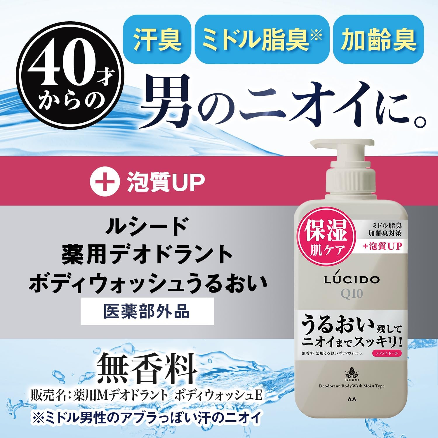 Detalle de LUCIDO-L X884049 薬用デオドラントボディウォッシュ うるおいタイプ 詰め替え用 760mL 無香料