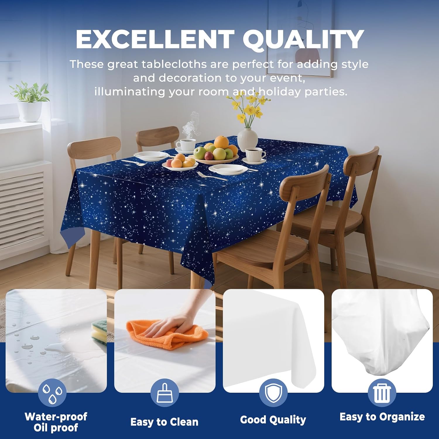 Detalle 2 de JHDZDHY Plastic Tablecloths, 54 x 108 Inch