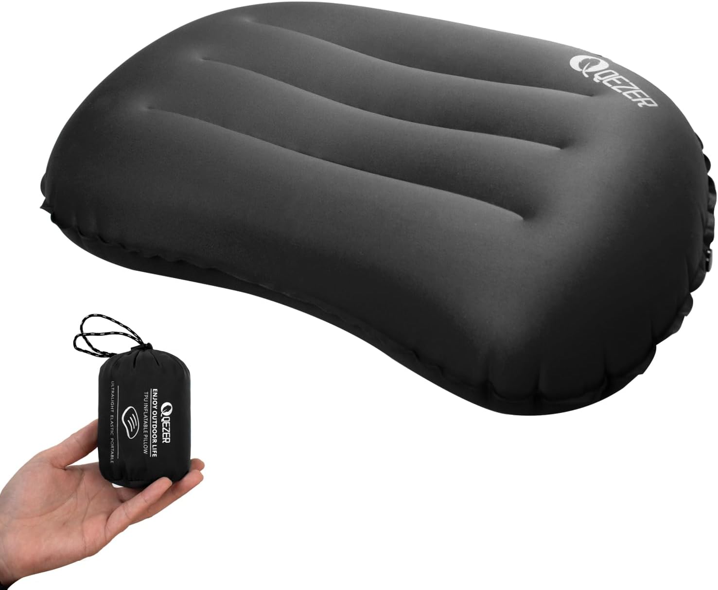 Detalle de QEZER Ultralight Sleeping Mat with Seperate Pillow – 100g, Compact Pad for Backpacking
