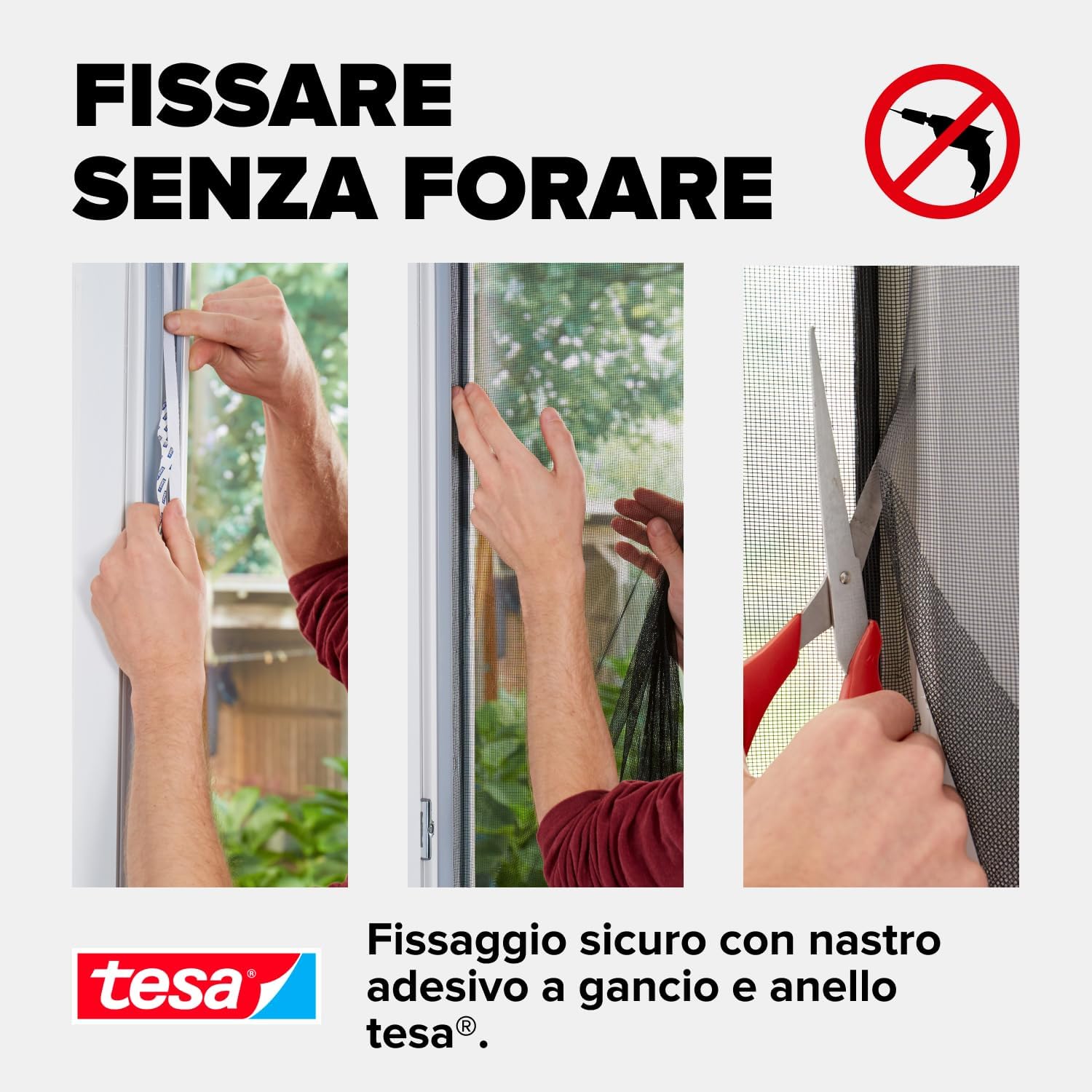 Detalle de Tesa Insect Stop Zanzariere Attacca & Stacca Standard per finestre, 130 x 150 cm, bianco