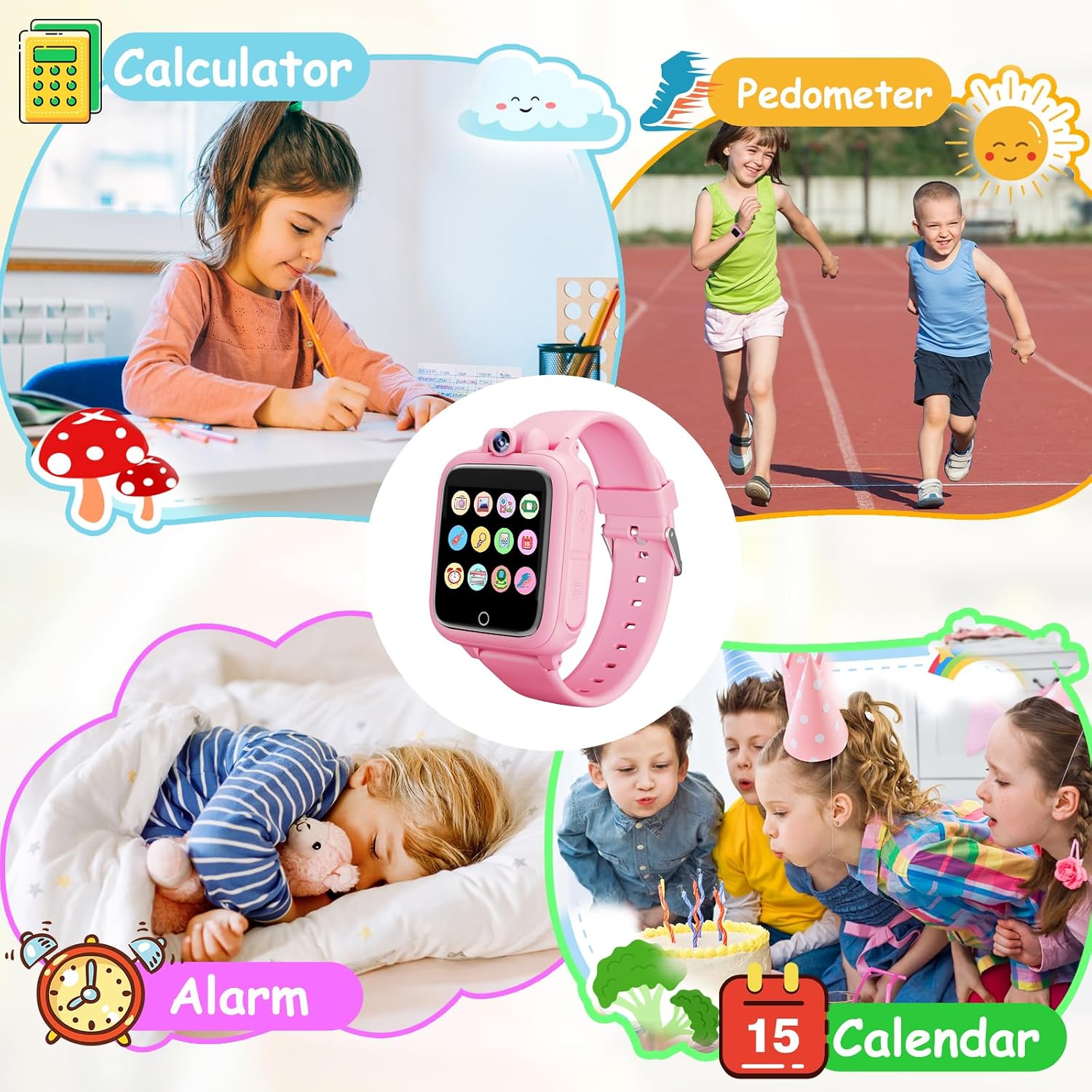 Detalle de Smartwatch per Bambini: Orologio Educativo con 26 Giochi, Fotocamera e Pedometro