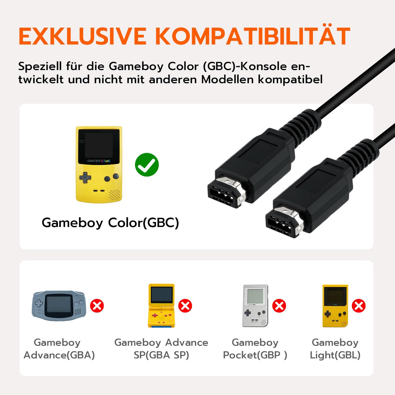 Thumbnail 1 de 2-Spieler-Link-Kabel 1,2 m für Game Boy Color