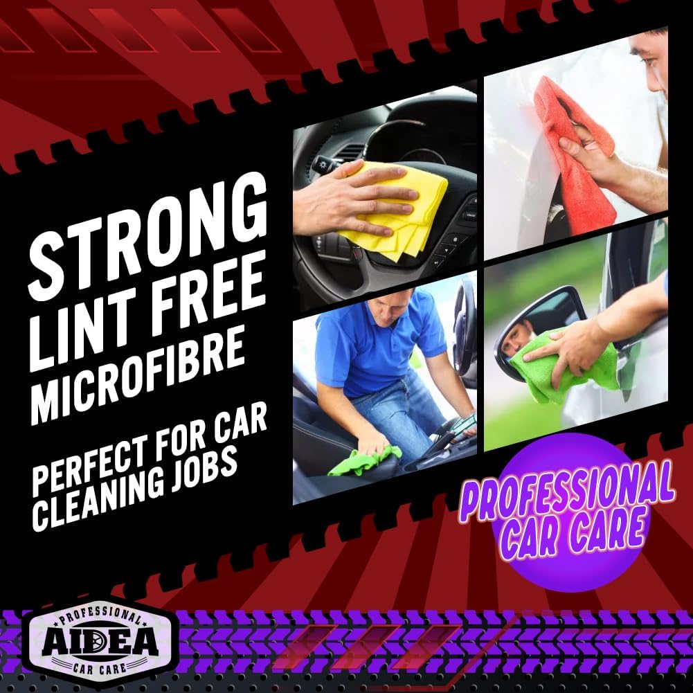 Thumbnail 2 de AIDEA Microfibre Cloths 100 Pack (30x30cm) – lint-free washcloths for car detailing & household cleaning