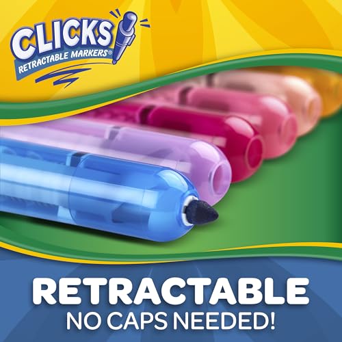 Thumbnail 2 de CRAYOLA Clicks Marker Pens 10 Pack: Retractable, Washable & Capless for School, Home and Travel