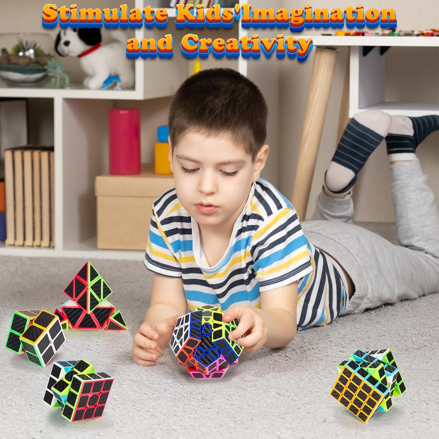 Thumbnail 6 de Coolzon Zauberwürfel 5‑teiliges Speed Cube Set: 2x2, 3x3, 4x4, Pyraminx, Megaminx in Geschenkbox