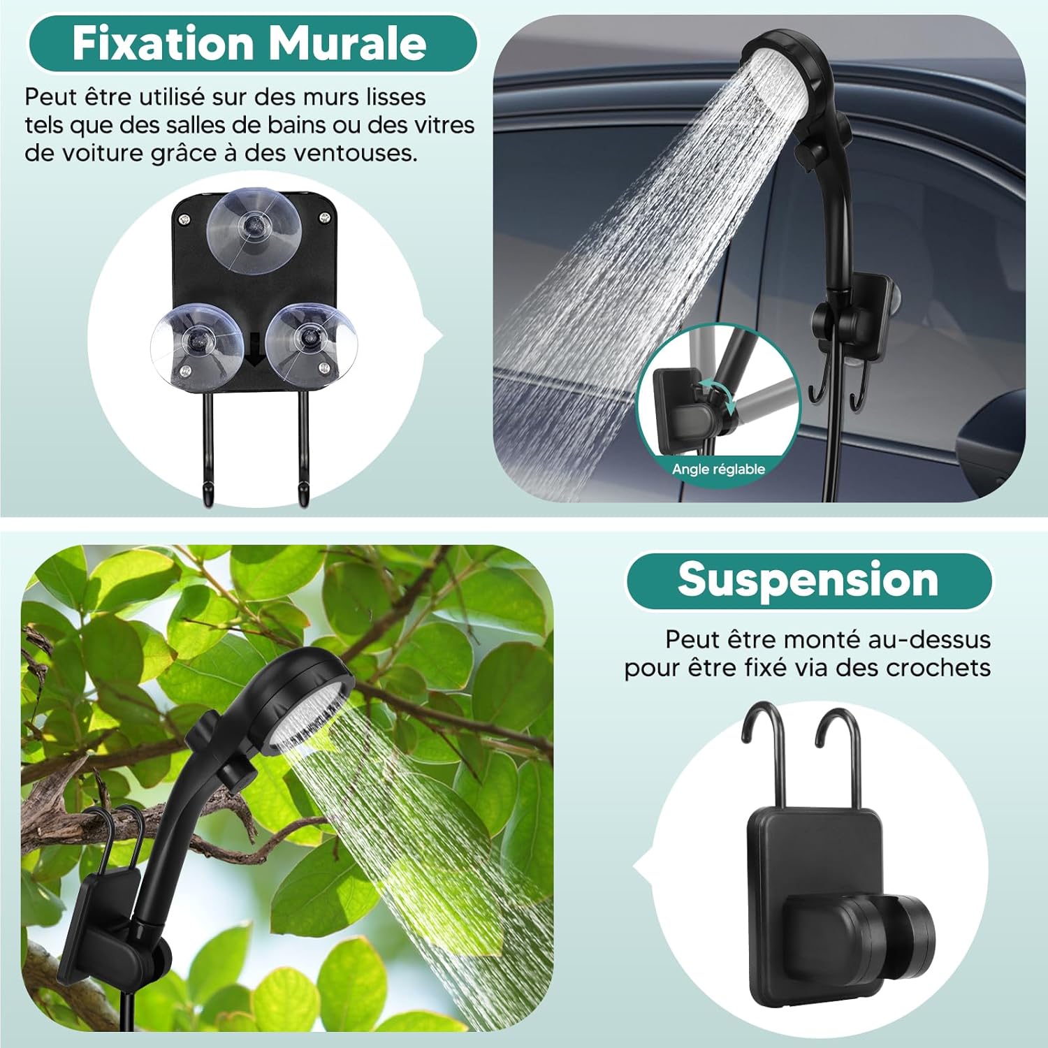 Detalle de ShinePick Douche Camping – Douche Portable 3000 mAh avec Écran LED et IPX7