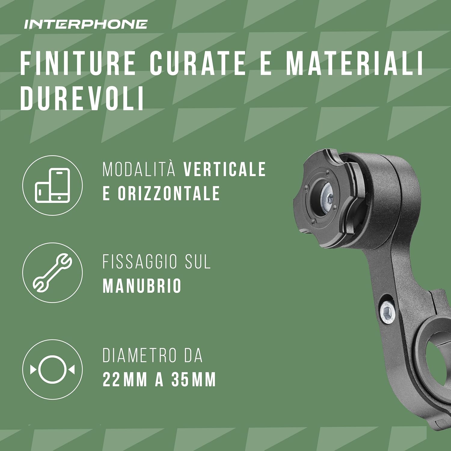 Thumbnail 2 de INTERPHONE QUIKLOX Porta Telefono per Bici – Supporto regolabile 22–31,8 mm con aggancio rapido