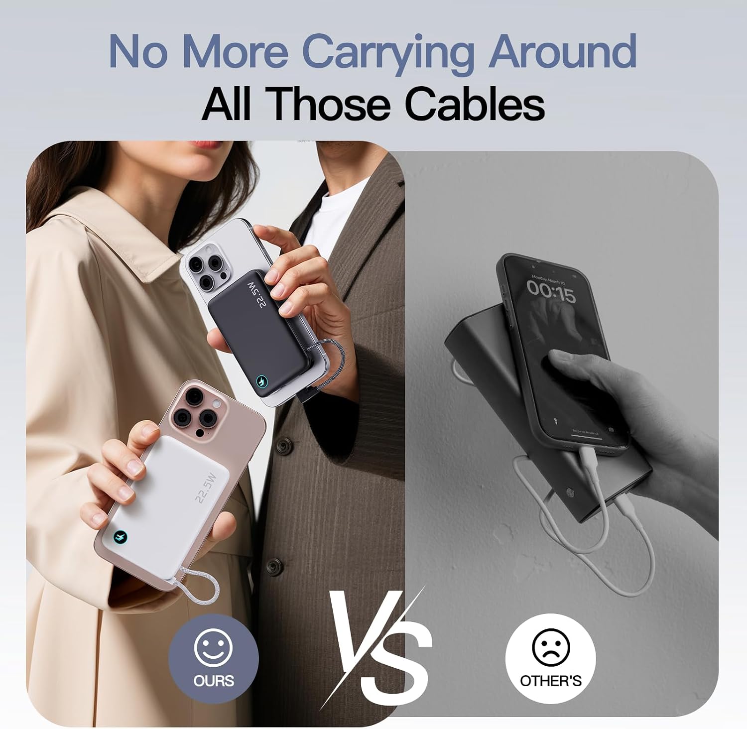Thumbnail 4 de FancyBean M3 Magnetic Power Bank, 10,000mAh, Built-In USB-C Cable