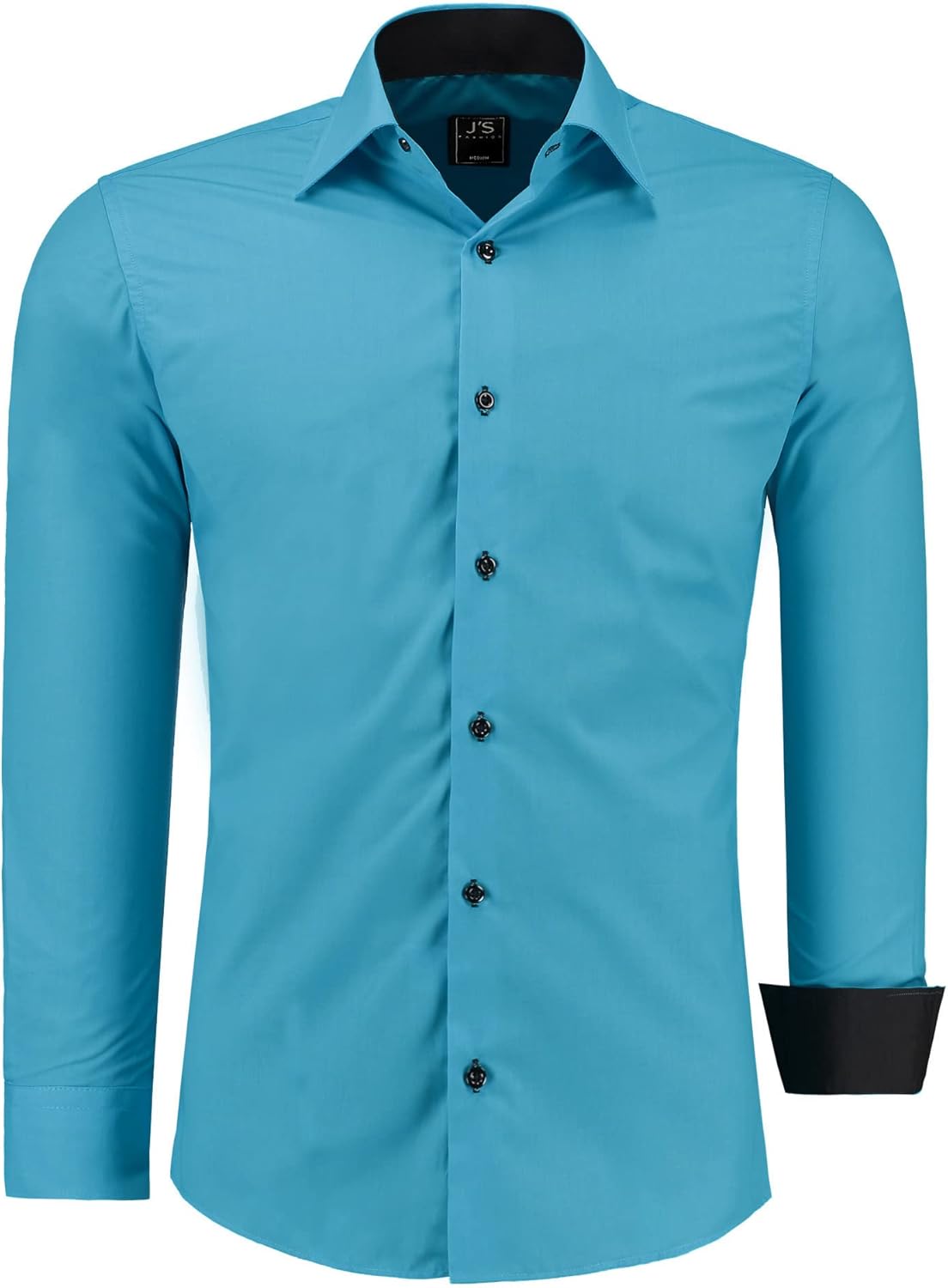 Thumbnail 6 de J'S FASHION Herren Slim-Fit Langarmhemd – pflegeleicht, bügelleicht, Kent-Kragen