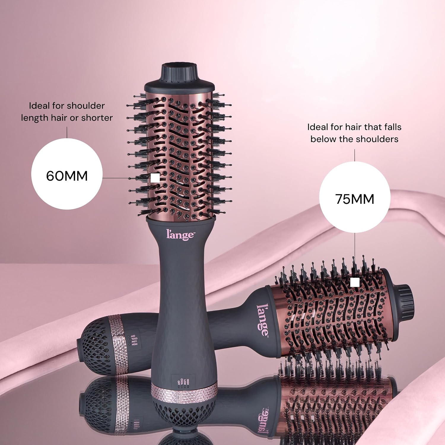 Detalle 2 de L'ANGE HAIR Le Volume 2 in 1 Titanium Hair Brush with Heat Dryer