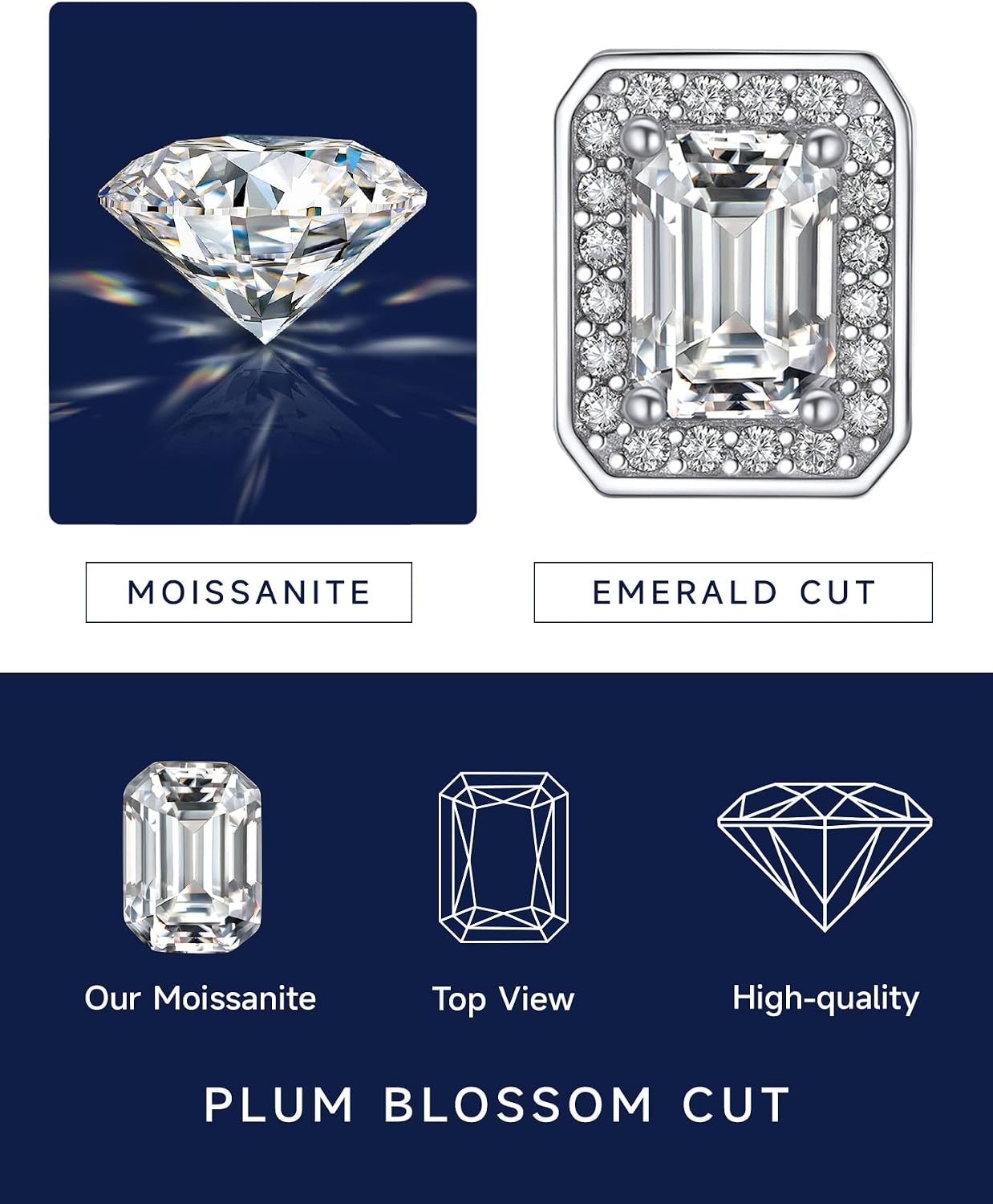 Detalle 2 de MomentWish Moissanite 0,5 ct Argent Boucles d’oreilles