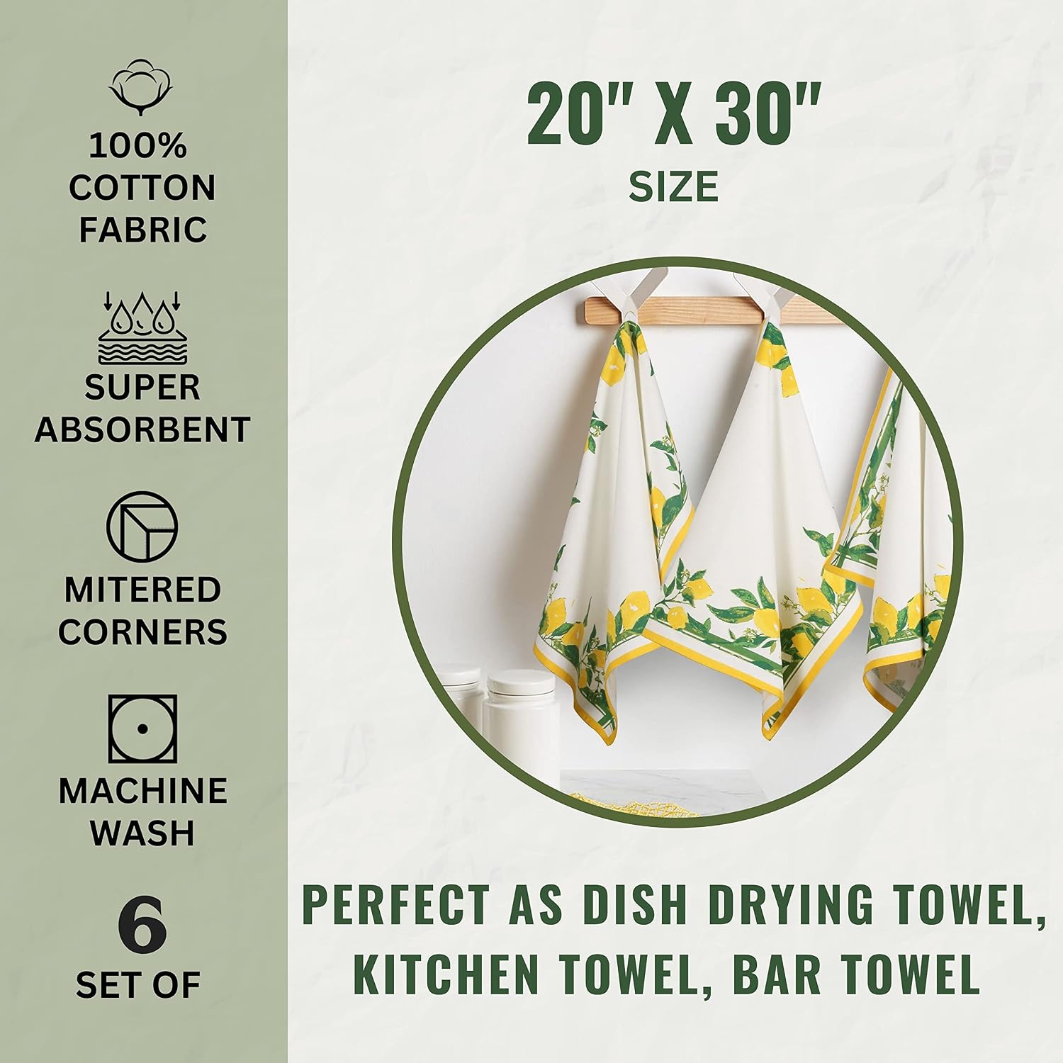 Detalle de FINGERCRAFT Cotton Kitchen Towels