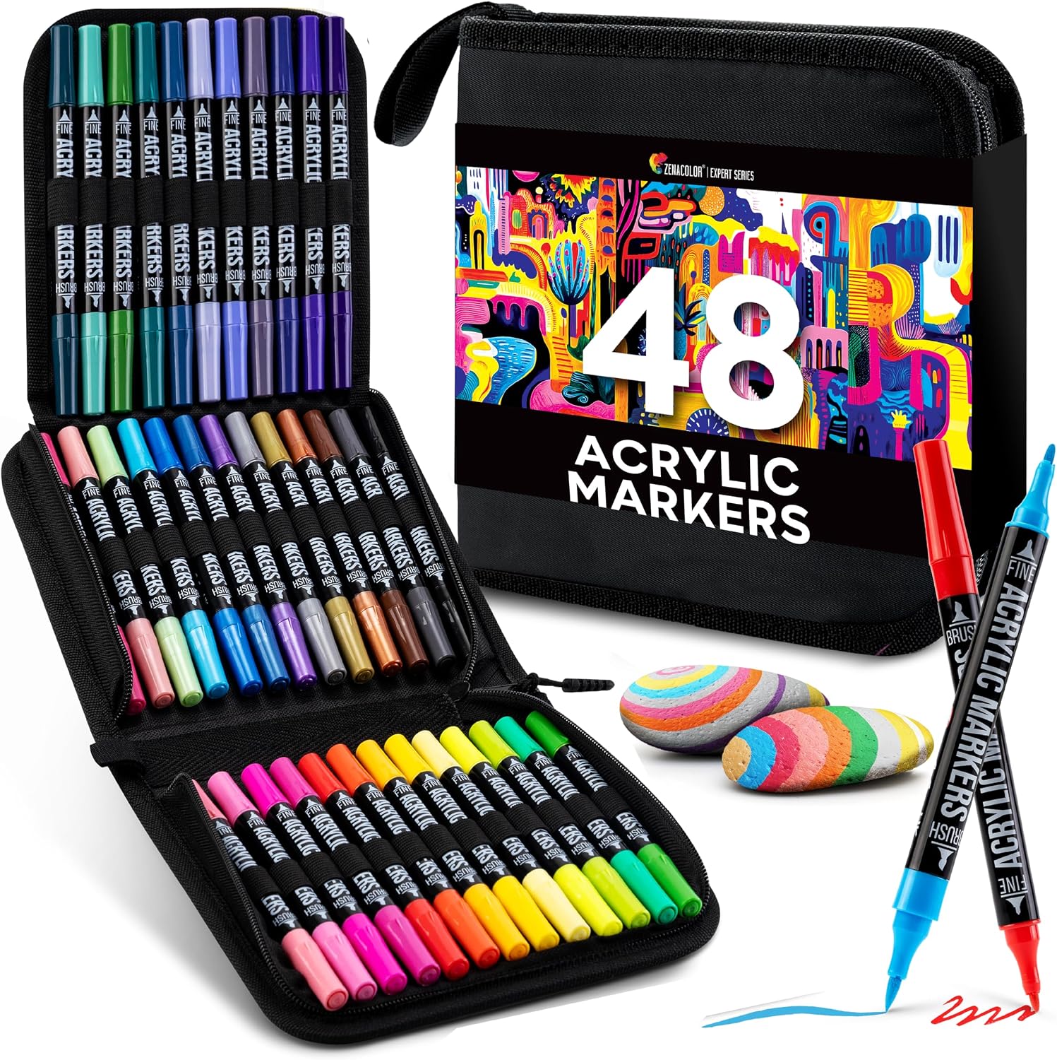 Detalle de Zenacolor acrylic paint pens, 48 colours