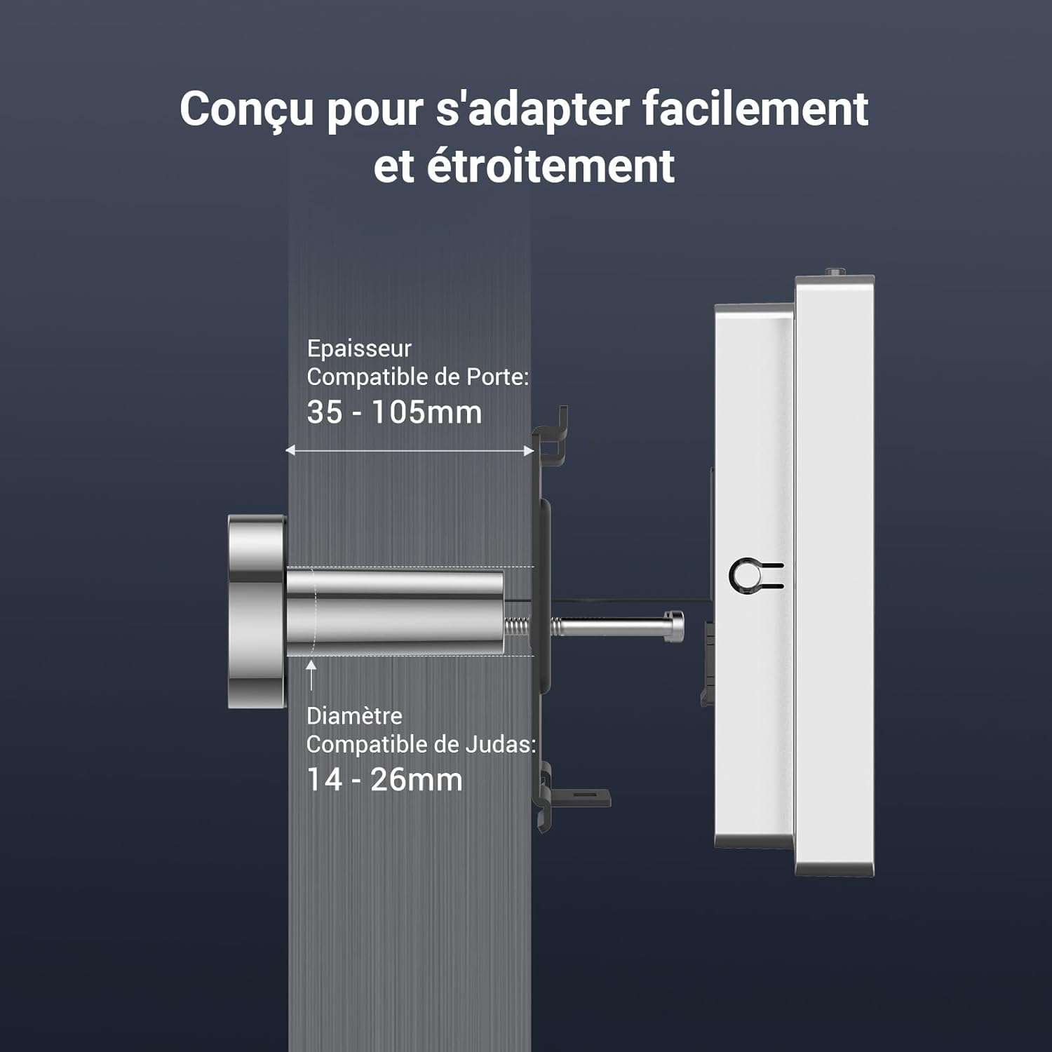 Detalle 2 de EZVIZ CP2 : judas numérique sans fil avec écran couleur 4,3 pouces et Wi‑Fi 2,4 GHz