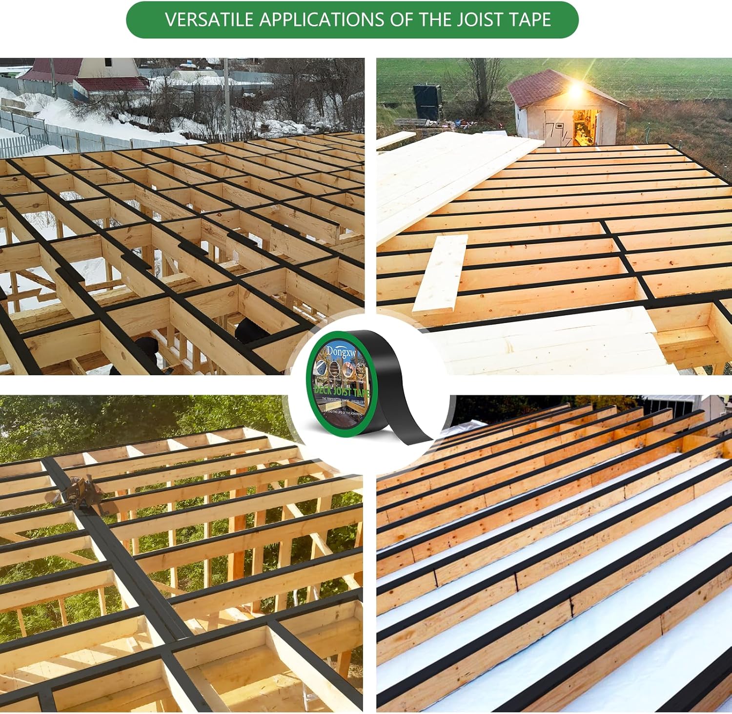 Thumbnail 6 de Dongxw Joist Tape: 8 Rolls of 5cm x 15.2m Waterproof Butyl Deck Flashing Tape