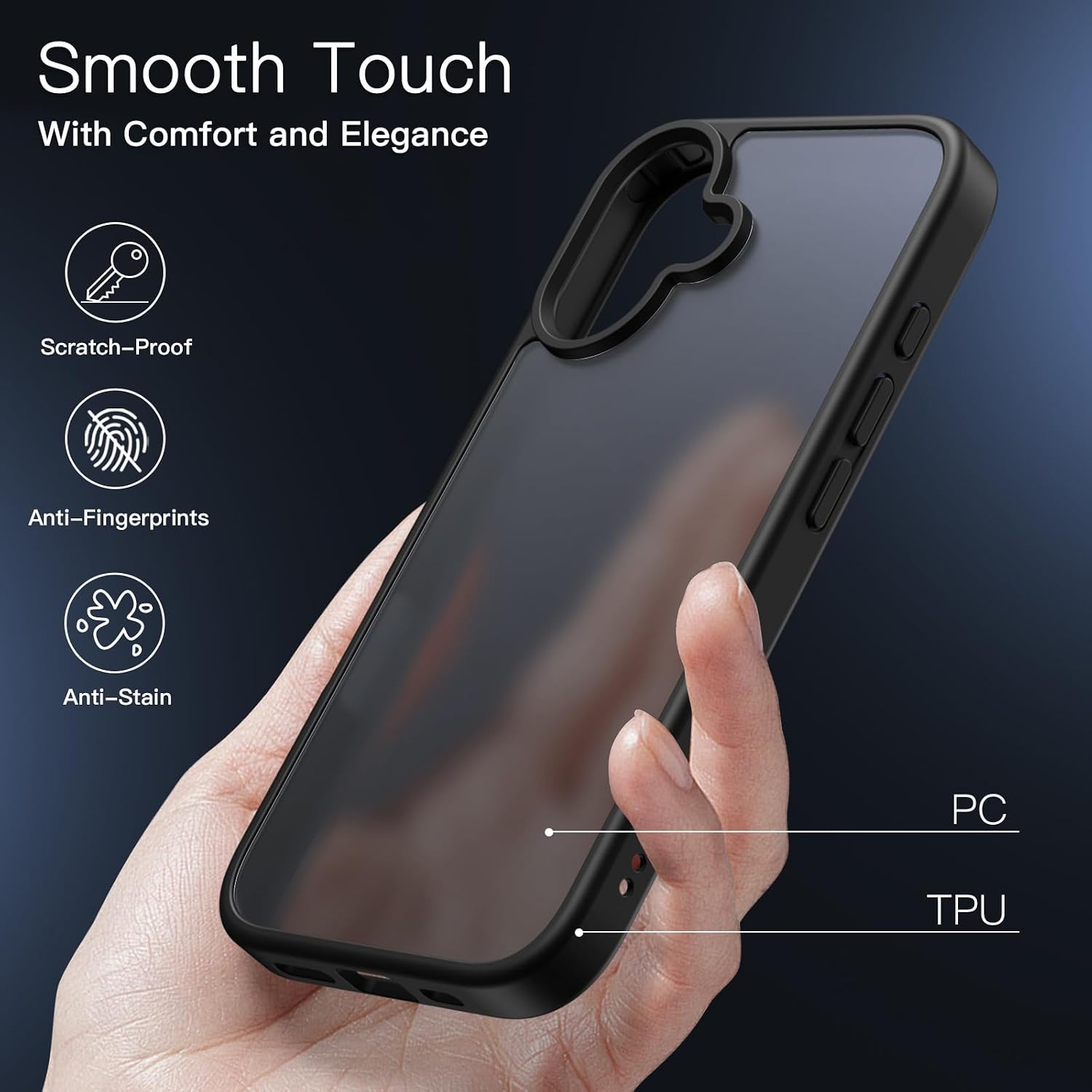 Detalle 2 de JETech Matte Case for iPhone 16 6.1-Inch