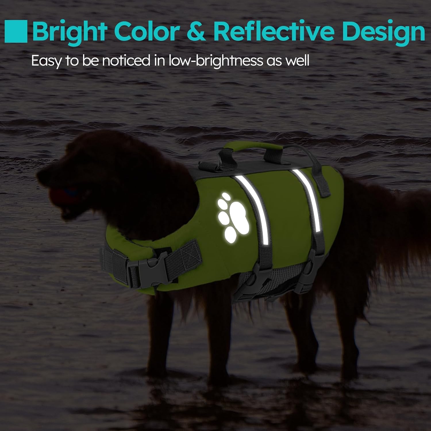 Detalle de Queenmore Dog Life Jacket Small with Rescue Handle and Reflective Enhancements