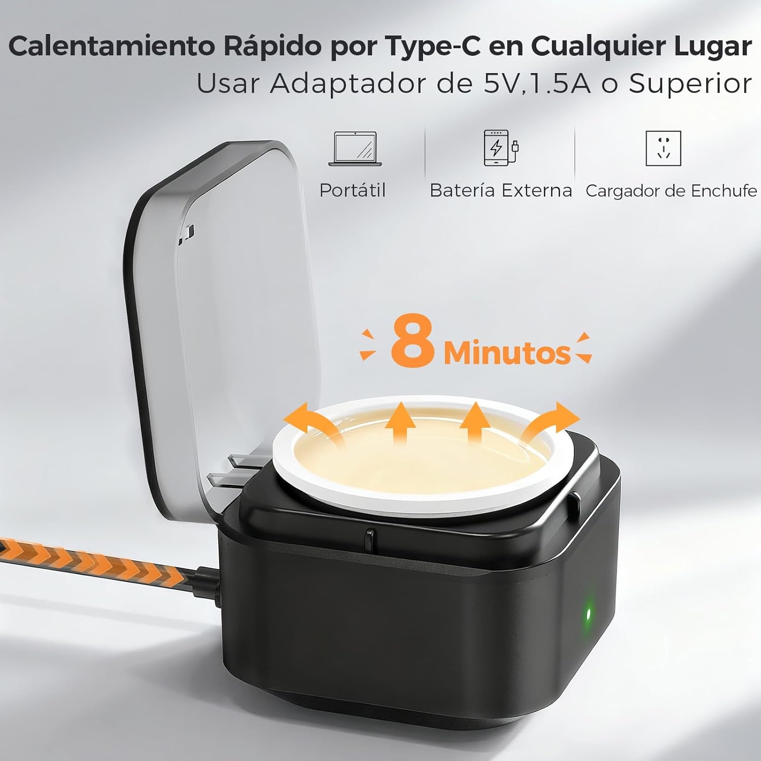 Detalle 2 de Cera depilatoria nariz y orejas con calentador USB-C 100g