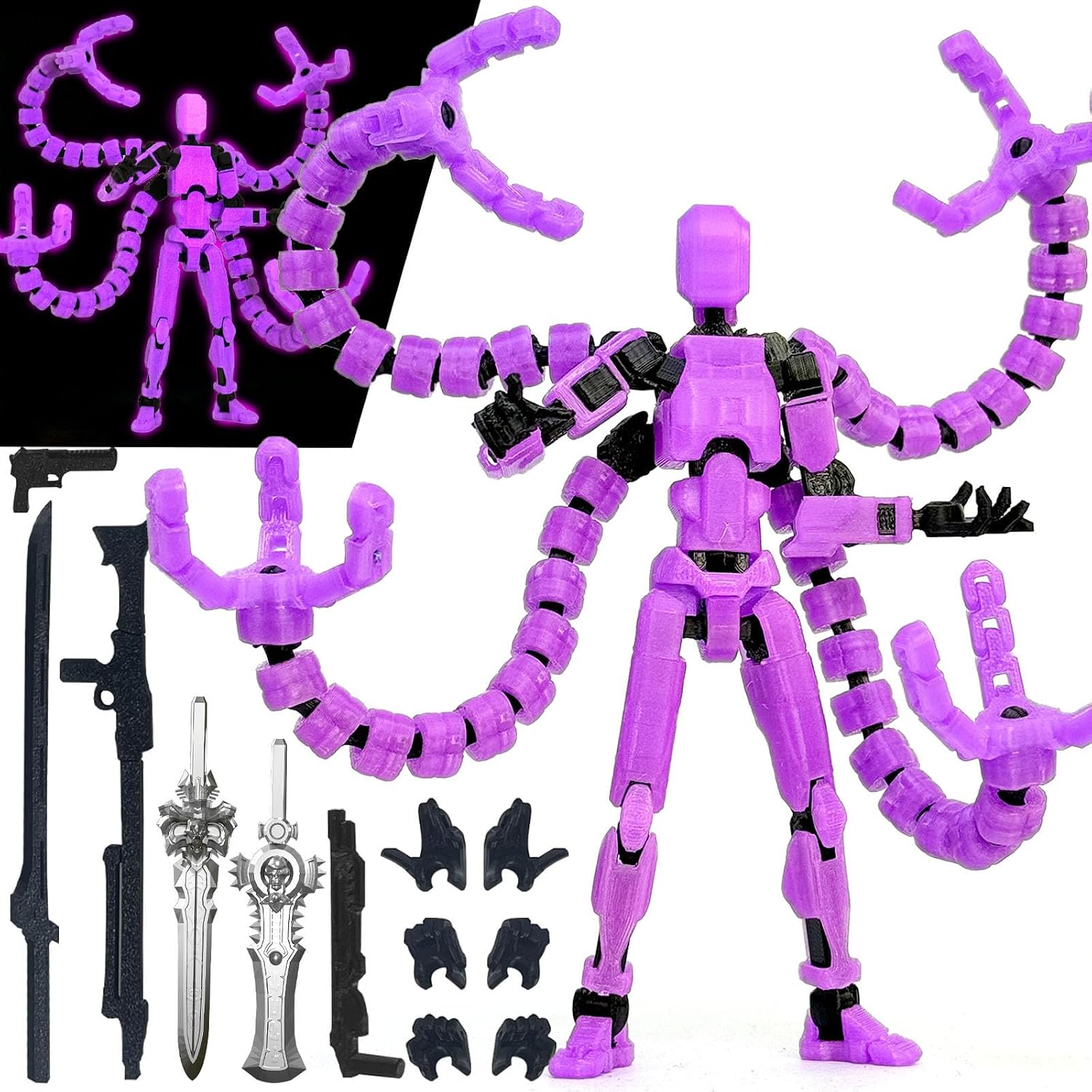 Detalle de PkghoKids 3D-Printed Robot Action Figure, 7.2-Inch