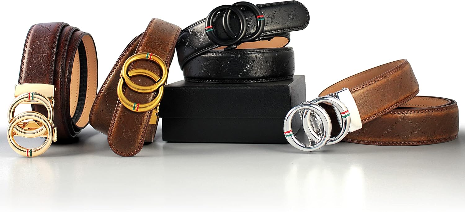 Detalle de DOOPAI Men's Leather Ratchet Belt 1 3/8-inch