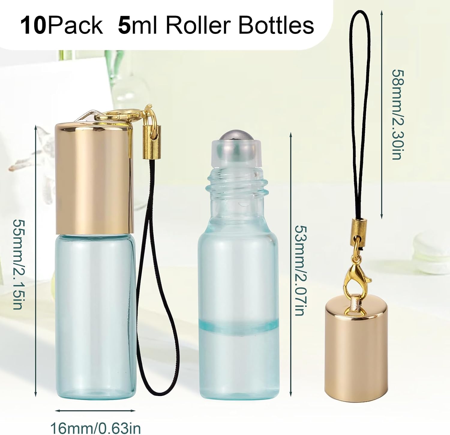 Thumbnail 1 de Ellbest Glass Roller Bottles, 5 ml