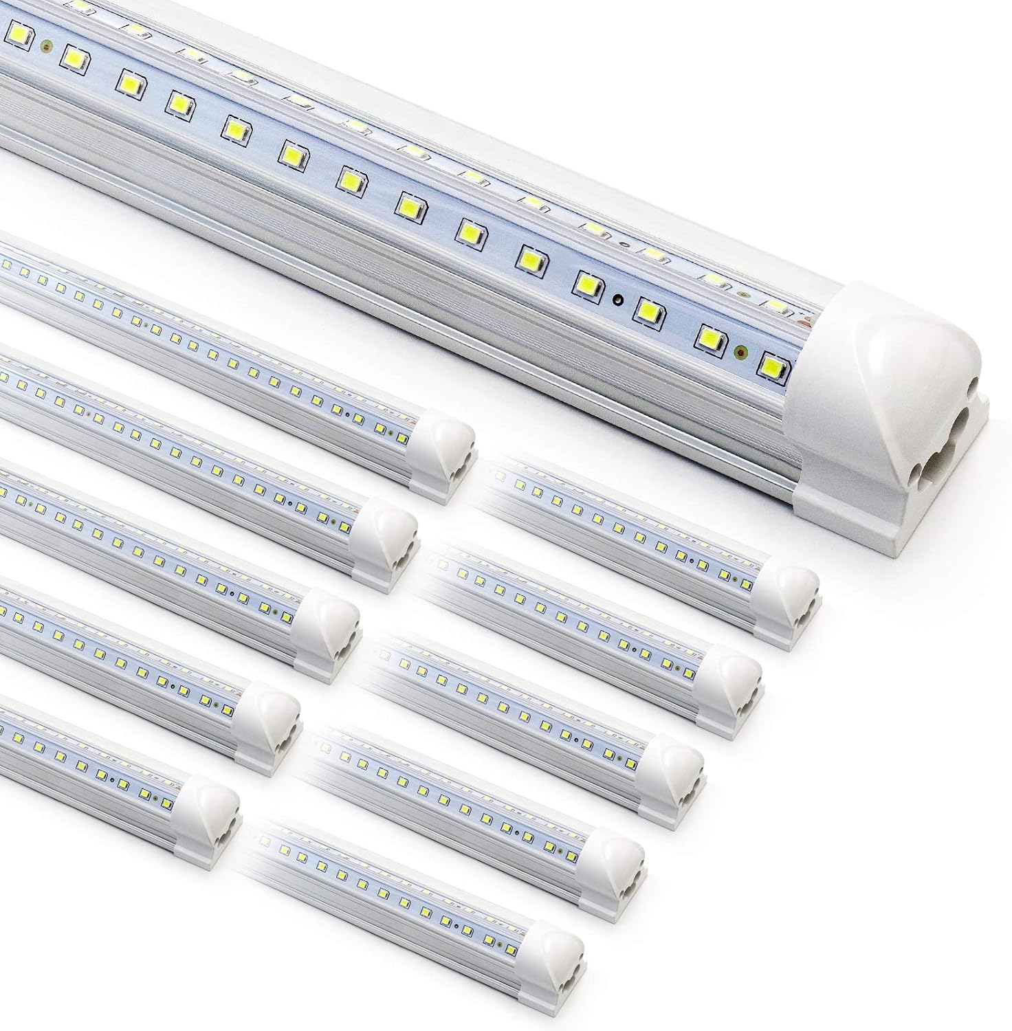 Detalle de Phiwicsh 8-Foot LED Shop Light Fixtures, 90W, 6500K, 10-Pack