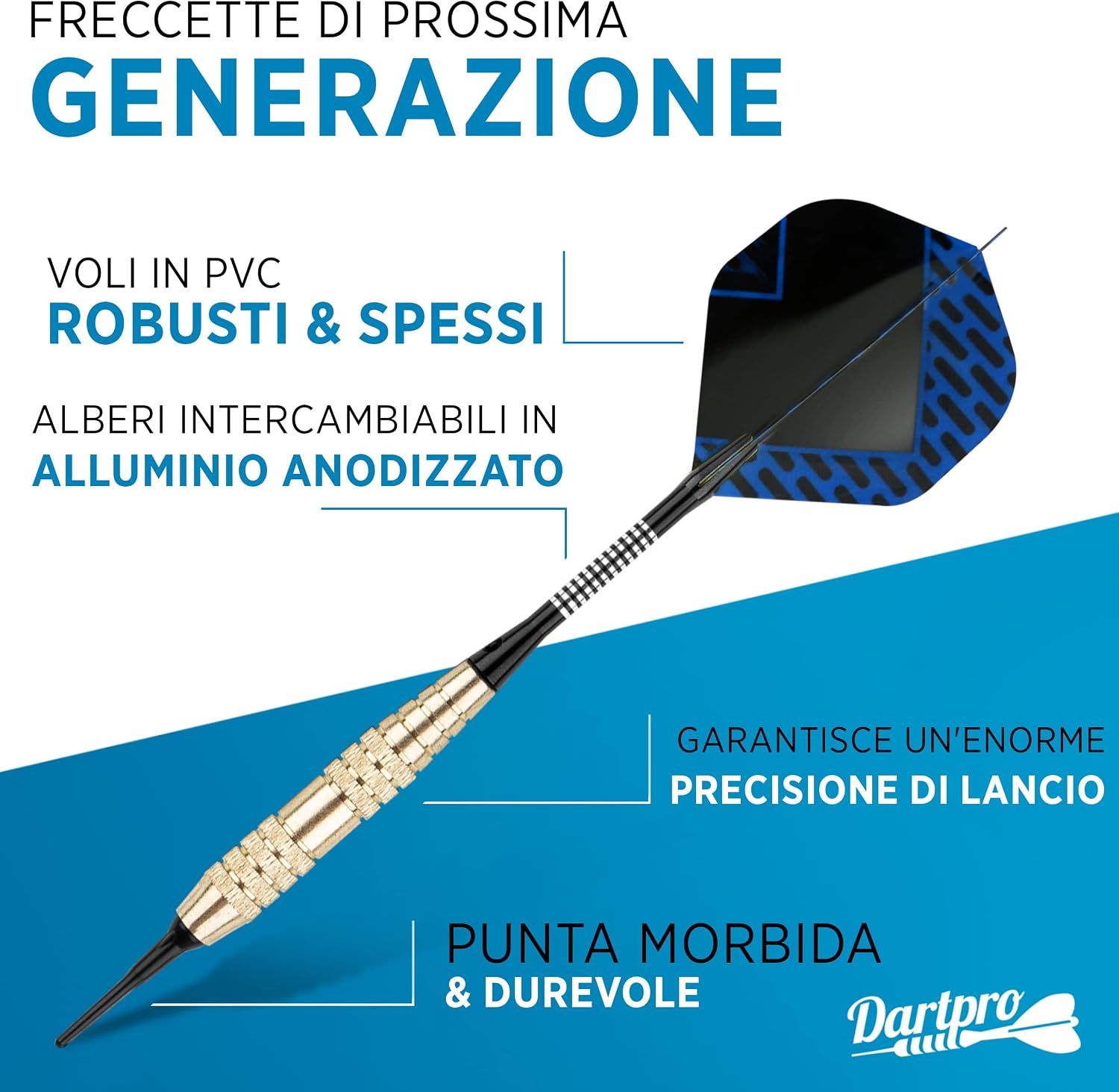 Detalle de DartPro L'originale – Bersaglio elettronico wireless con 6 freccette