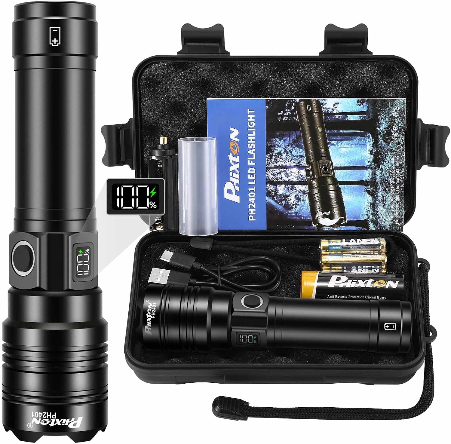 Detalle de PHIXTON Rechargeable Flashlight 10000 lumens 🔦