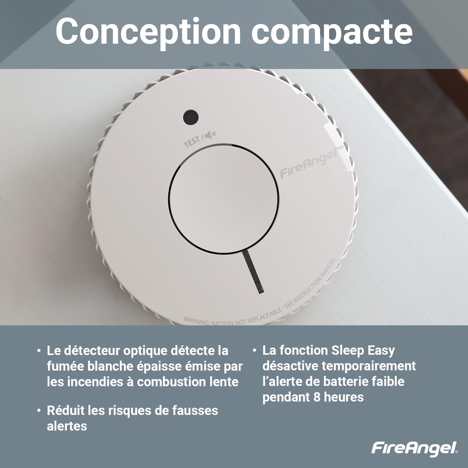 Thumbnail 3 de Fire Angel Lot de 2 Détecteurs de fumée optiques NF certifiés – remplacement et détection précoce