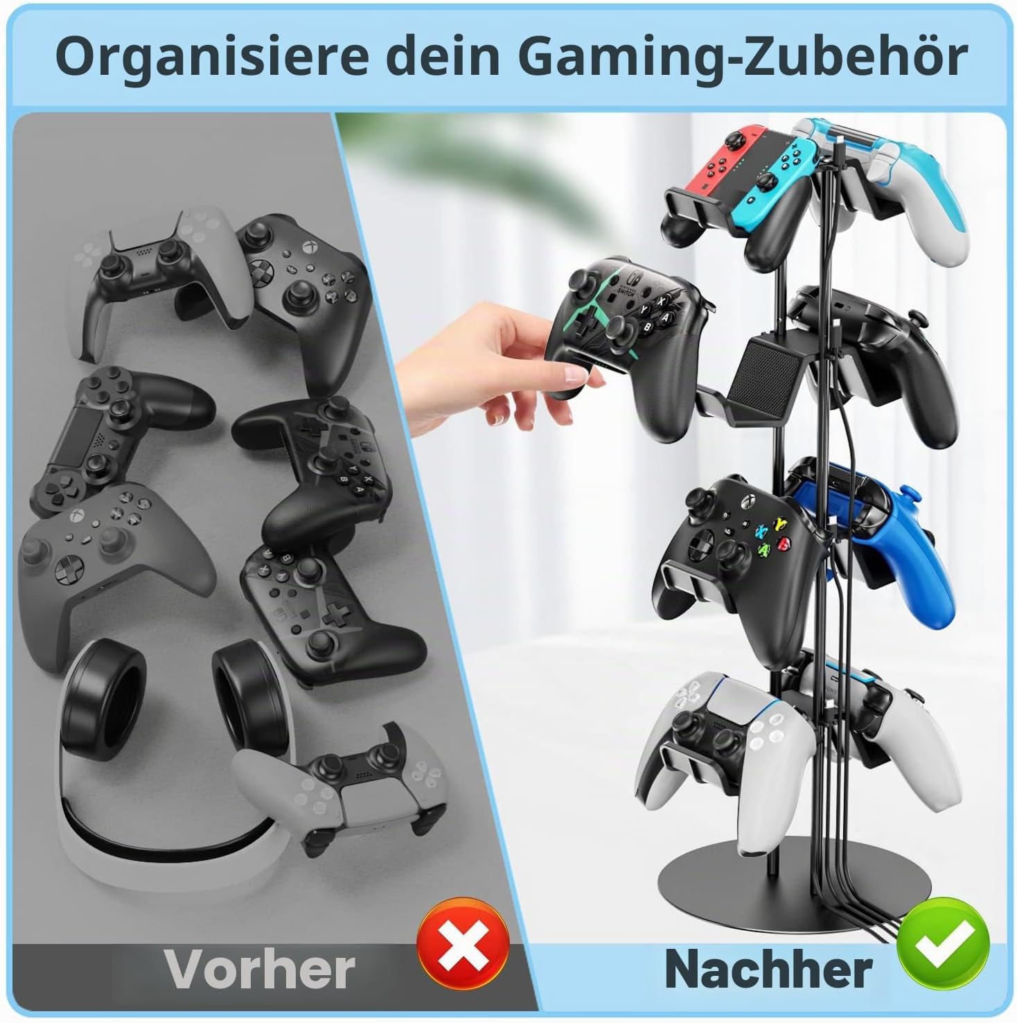 Thumbnail 5 de Gaming Deko Controller Halterung 4‑Stufen Organizer