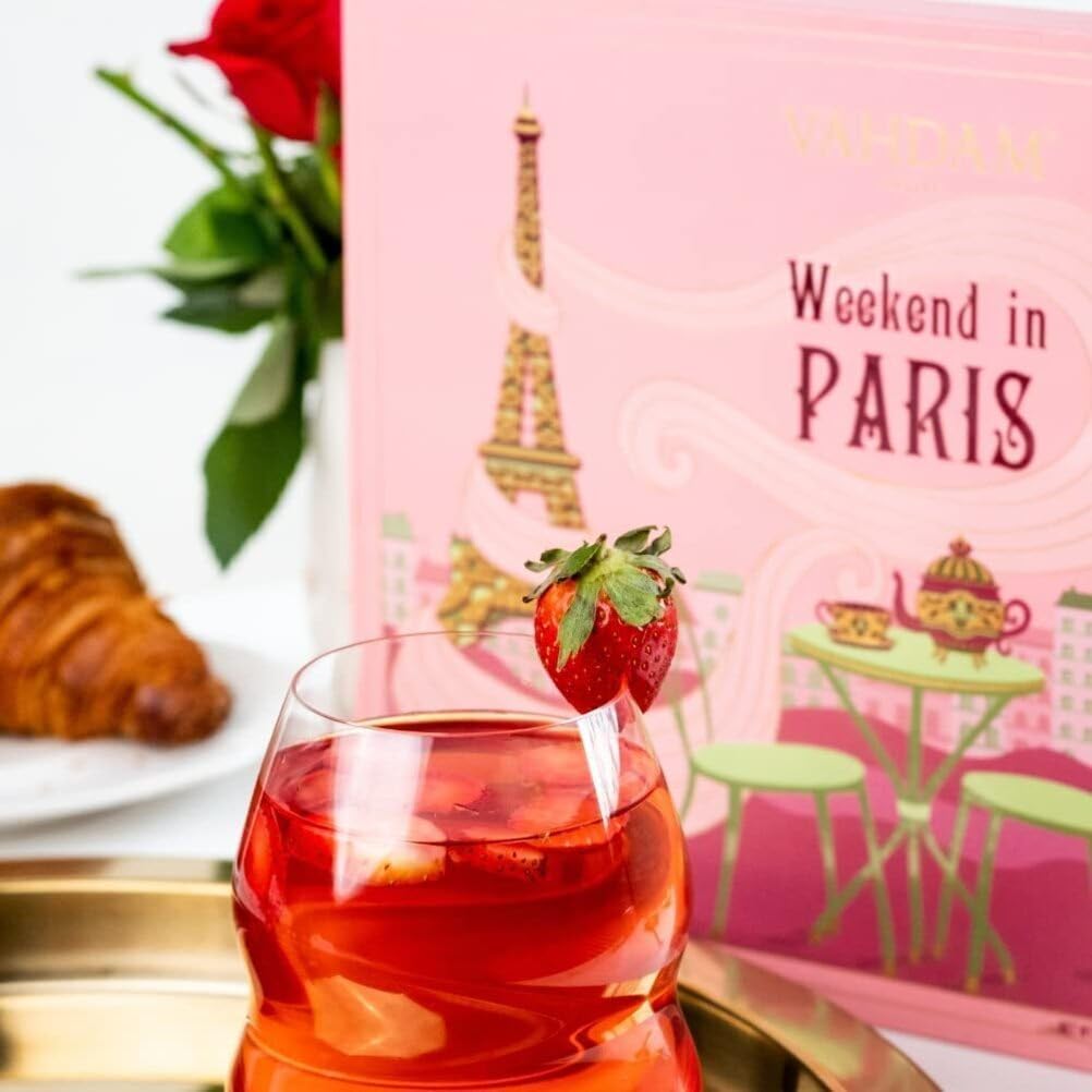 Detalle de VAHDAM Weekend in Paris – Muttertag Tee Geschenkbox | 9 Aufgüsse: Chai & Schwarztee