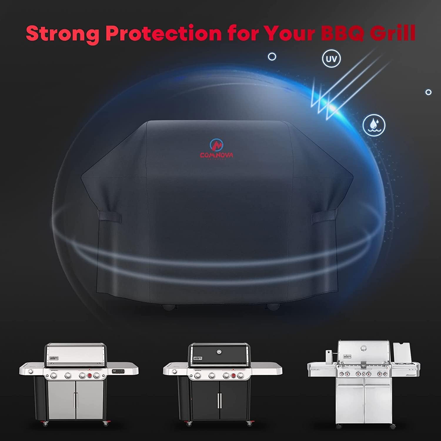 Thumbnail 4 de M COMNOVA OUTDOORS 82 Inch Grill Cover, 600D Oxford, PU-Coated