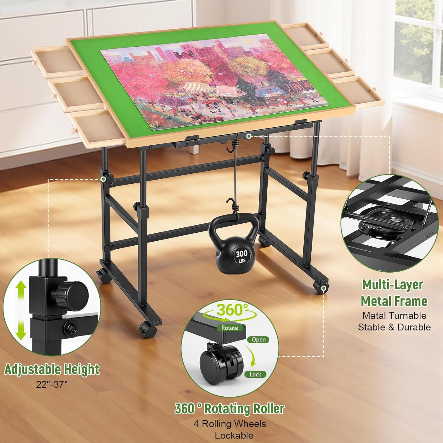 Detalle de Tranqio 1500 Jigsaw Puzzle Table đź§©