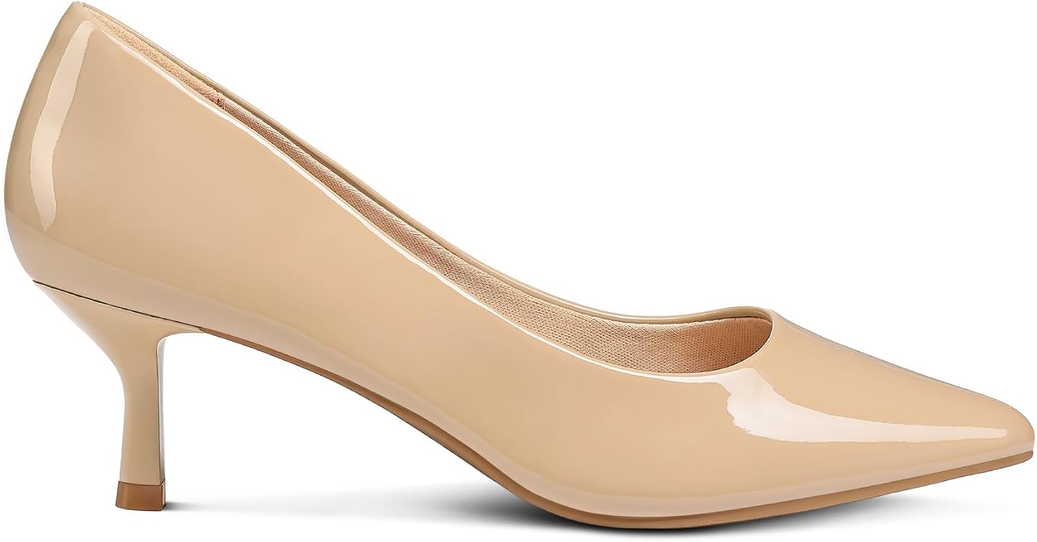 Detalle de mysoft Kitten Heels for Women: Low 2-Inch Closed Toe Wedding Dress Pumps