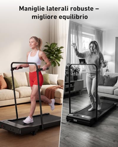 Thumbnail 2 de Superun tapis roulant pieghevole grigio con inclinazione 10% e motore da 2,5 CV