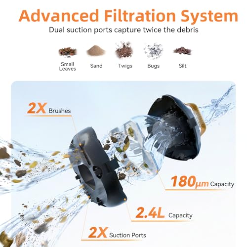 Detalle de CoasTeering Planet Robot Piscine sans Fil – Nettoyage autonome pour piscines jusqu’à 80 m²