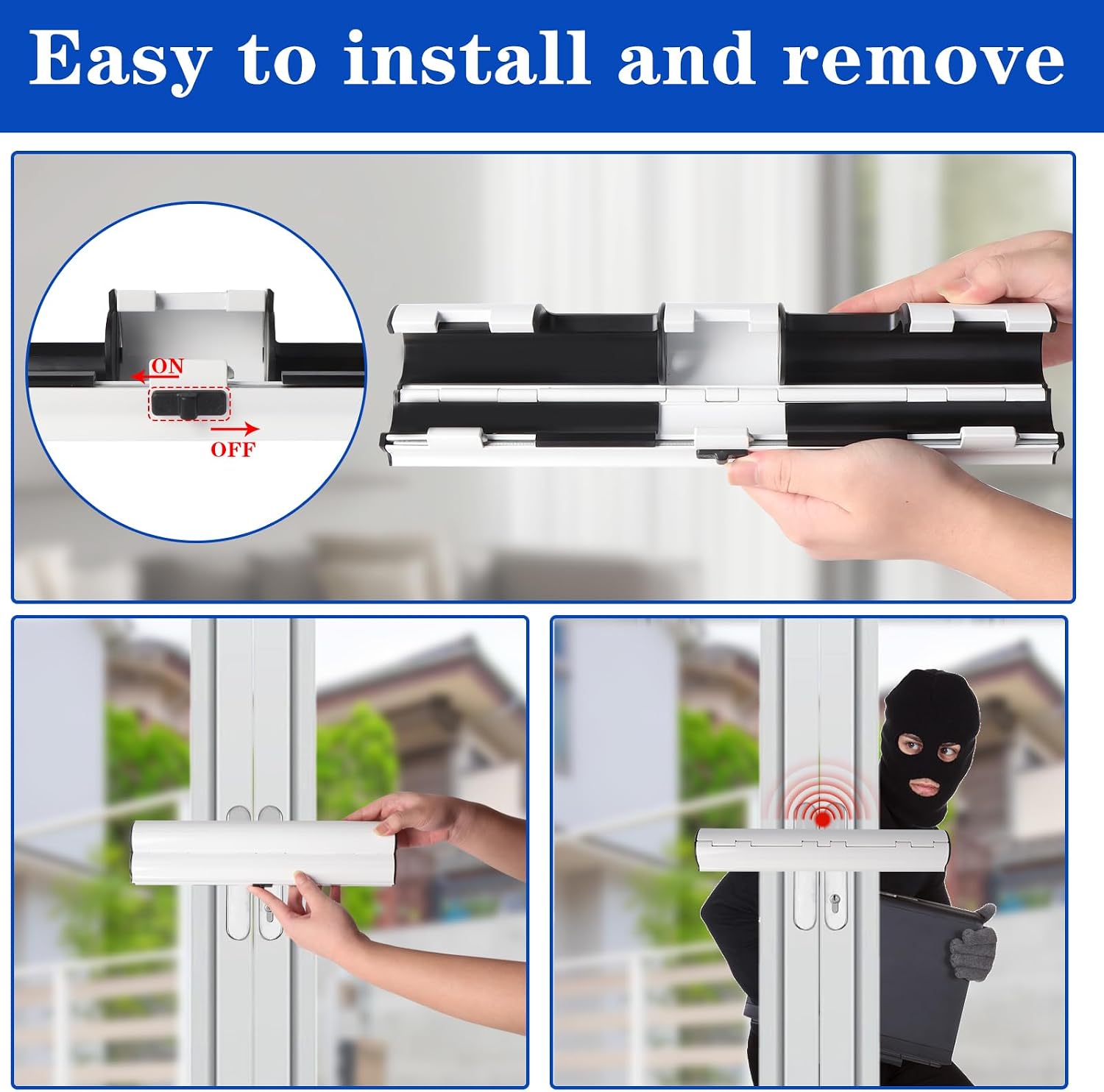 Thumbnail 1 de Patio Door Security Lock with Anti-Theft Alarm for Double French Doors