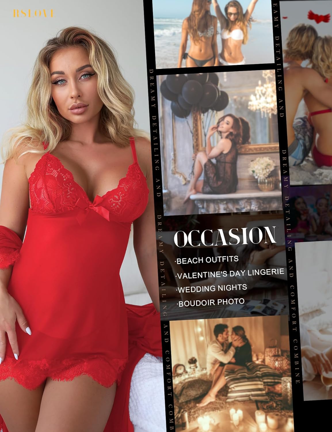 Thumbnail 4 de RSLOVE Lingerie Set Babydoll 3-Piece 🩲