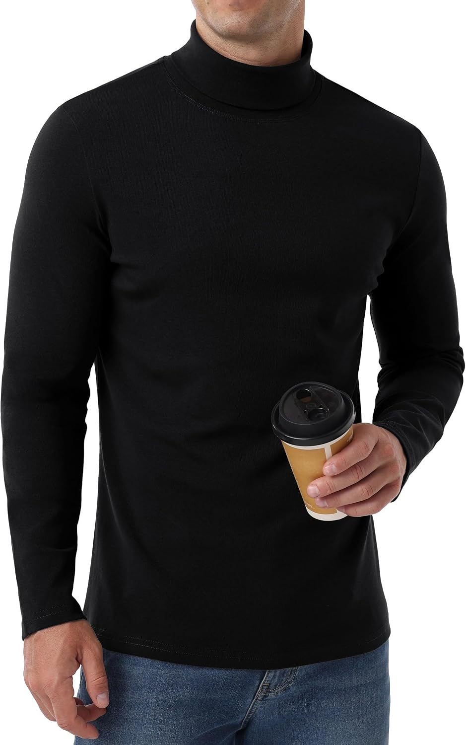 Thumbnail 5 de Askdeer Mens Cotton Underwear Tops Men's Long-Sleeve Turtleneck Thermal Shirt