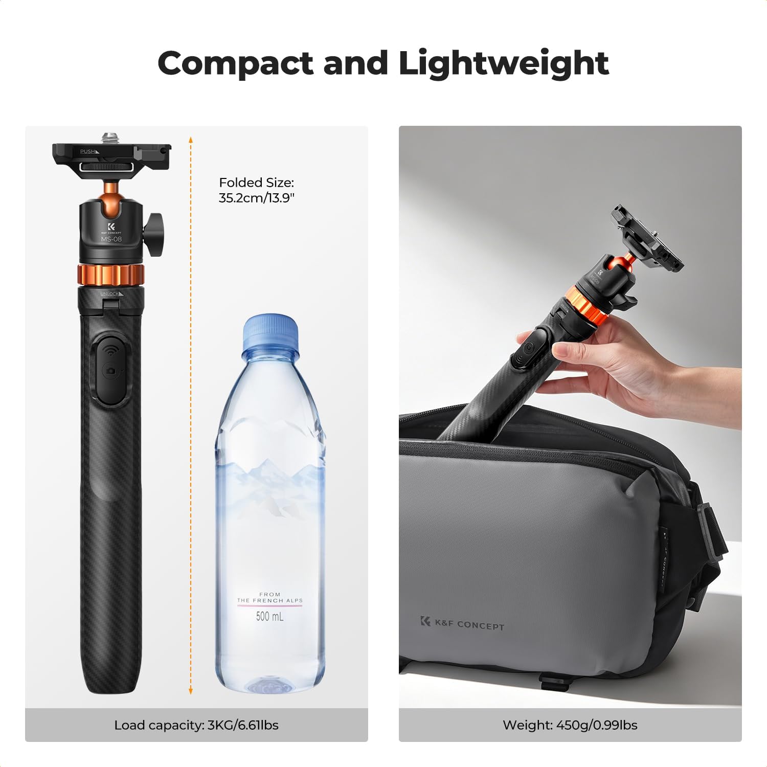 Thumbnail 3 de K&F CONCEPT 62" Selfie Stick Tripod with Remote