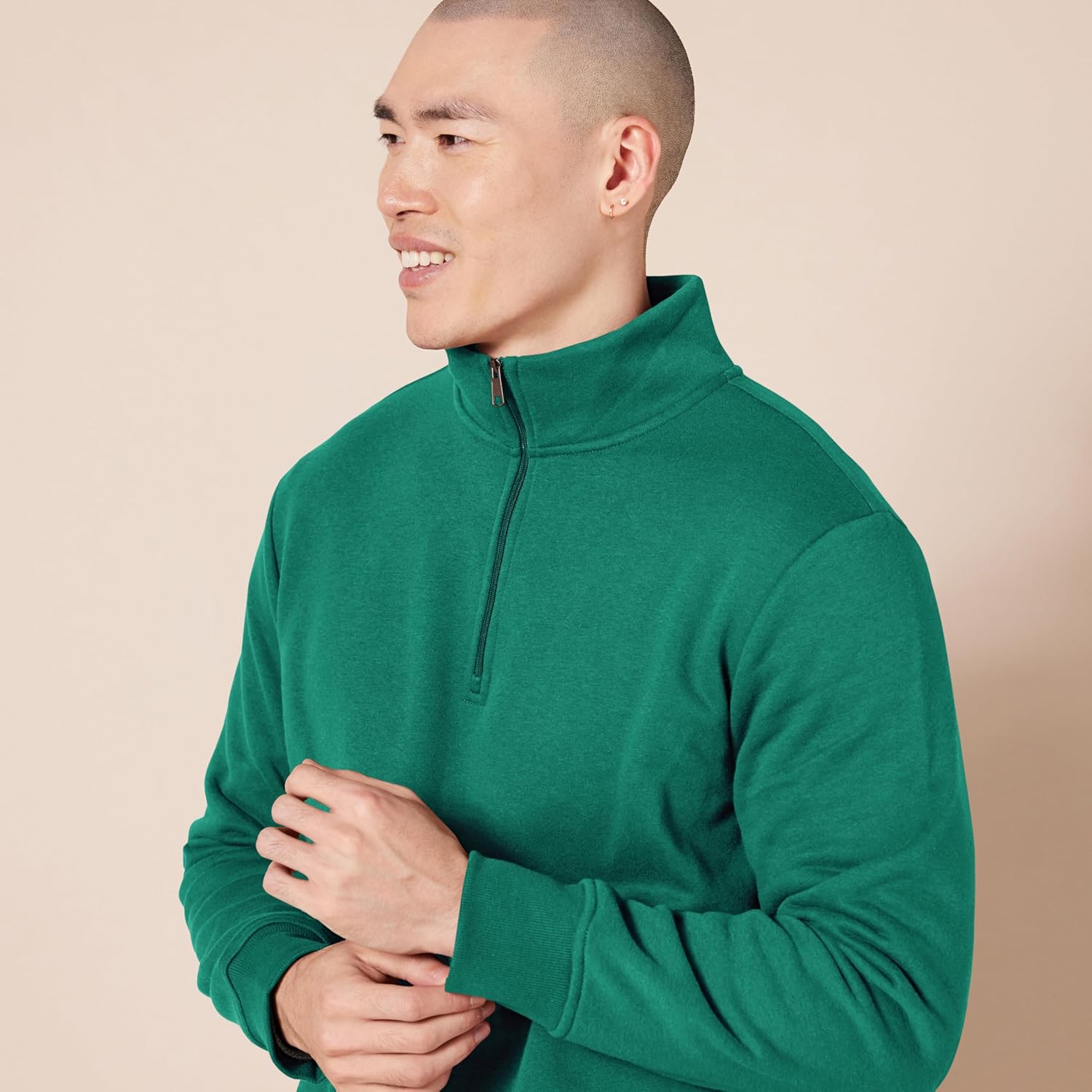 Thumbnail 2 de Amazon Essentials Herren Langärmeliges Fleece-Sweatshirt mit Viertelreißverschluss