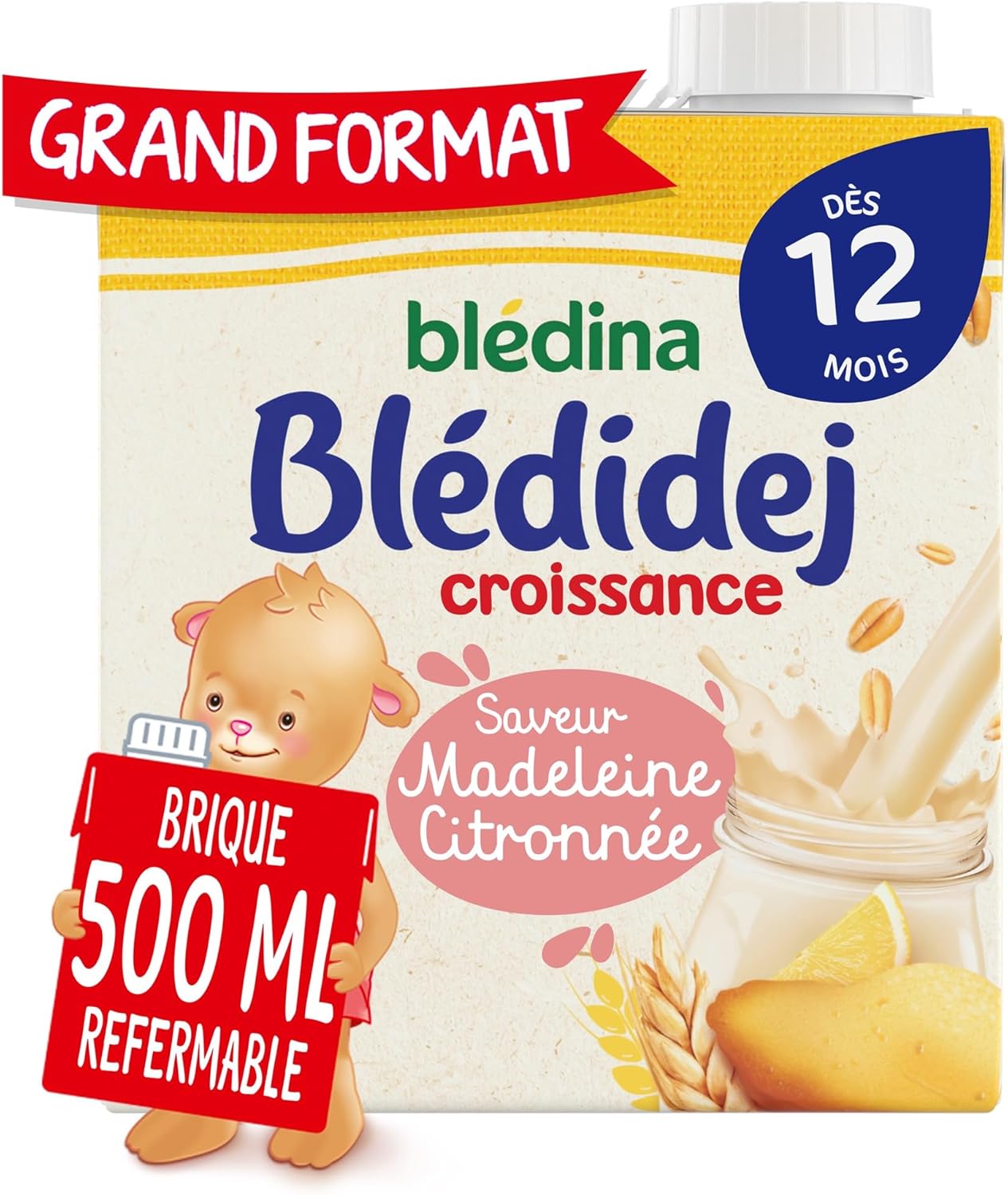 Detalle de Blédina Blédidej céréales lactées Madeleine citronné 6 x 500mL 🥣