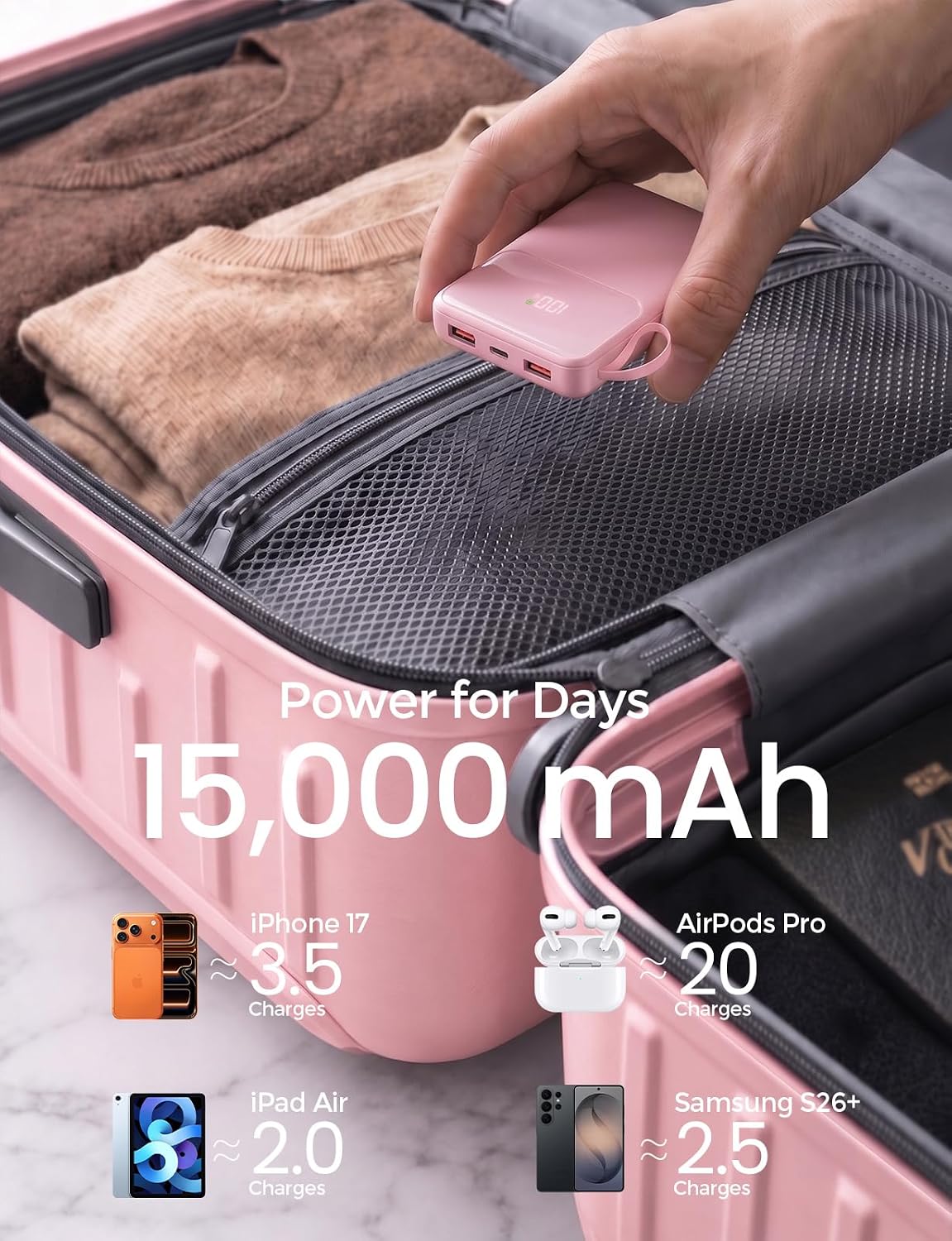 Detalle 2 de Portable Charger 15,000mAh