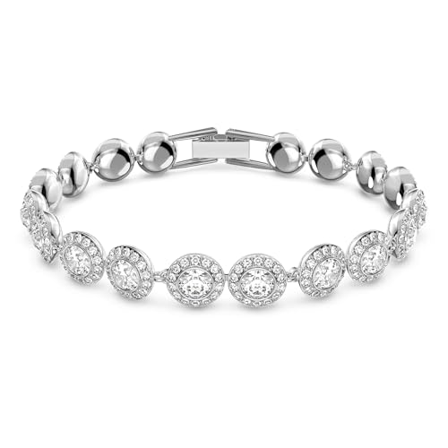 Detalle 2 de Swarovski Set Angelic: bracciale e collana in cristallo bianco, taglio round, placcatura rodio