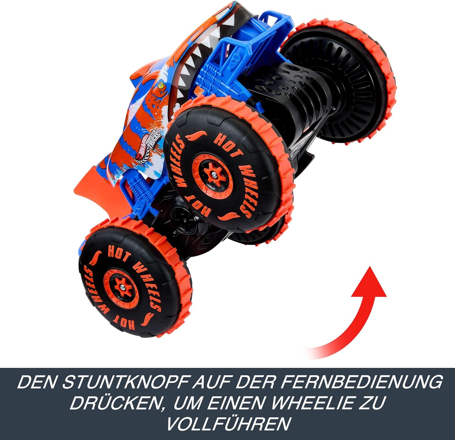 Detalle de Hot Wheels Monster Trucks Tiger Shark Climber RC (JFR39) – Dreifach-Modi für Rennen, Klettern und Stunts