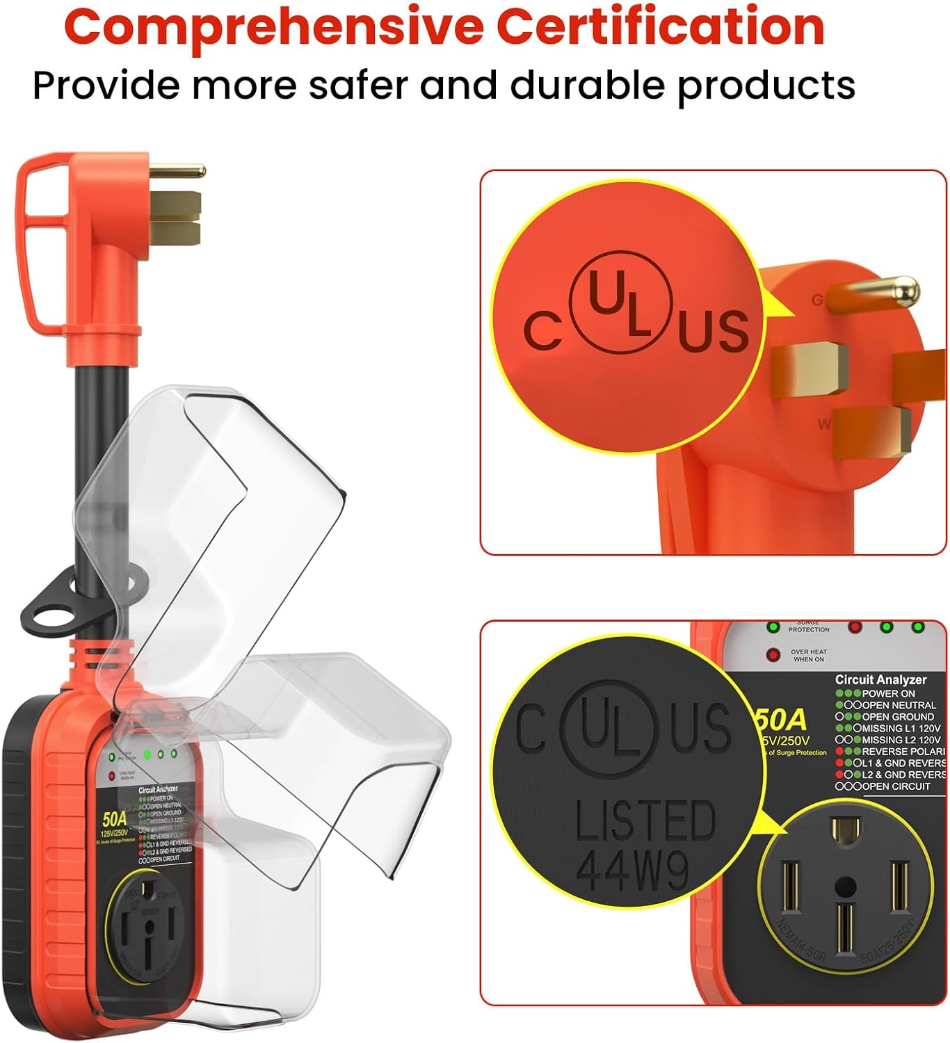 Detalle de RV 50-amp electrical protector