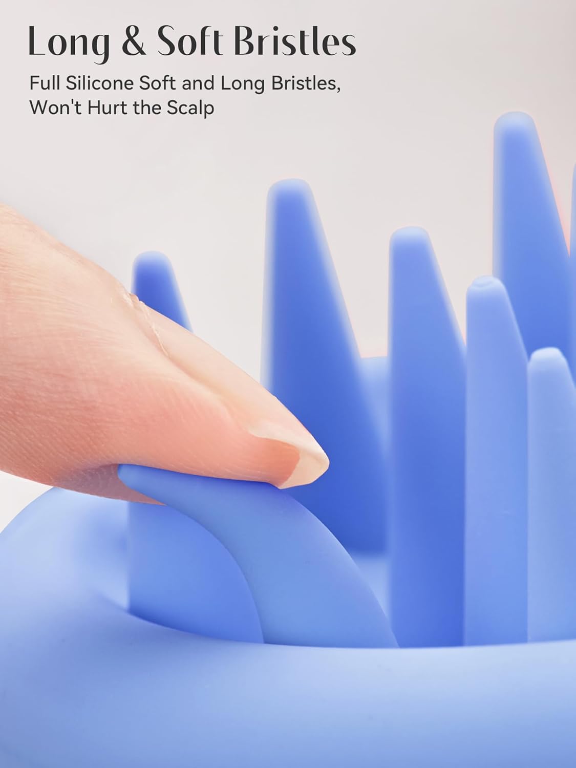 Thumbnail 5 de HEETA Appareil de massage du cuir chevelu en silicone pour croissance des cheveux – brosse de shampooing, bleu