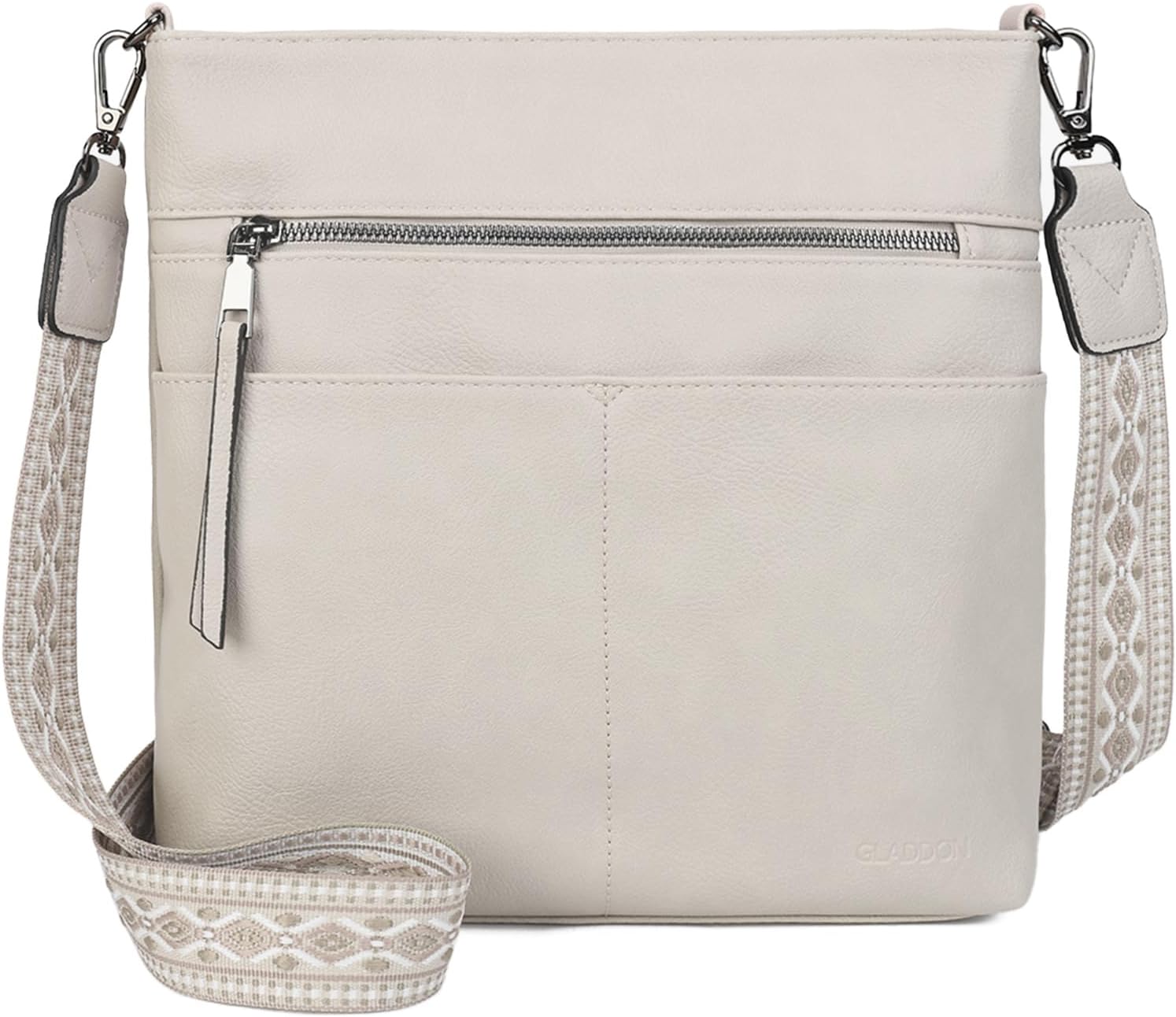 Detalle de Gladdon Damen-Handtasche Umhängetasche Crossbody mit breitem Jacquard-Gurt (mittelgroß, Multi-Pochette)